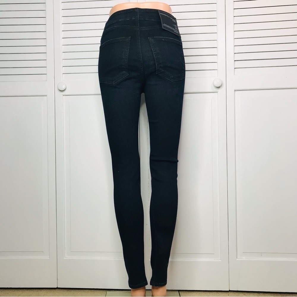 Price is firm New VERONICA BEARD Dark Indigo Lace-up Front Stretch Denim Size 25 - Picture 15 of 15